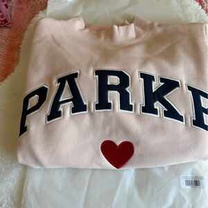 Parke Valentines Day 2026 Heart Varsity Mockneck Sweatshirt Peony
Denim S/M